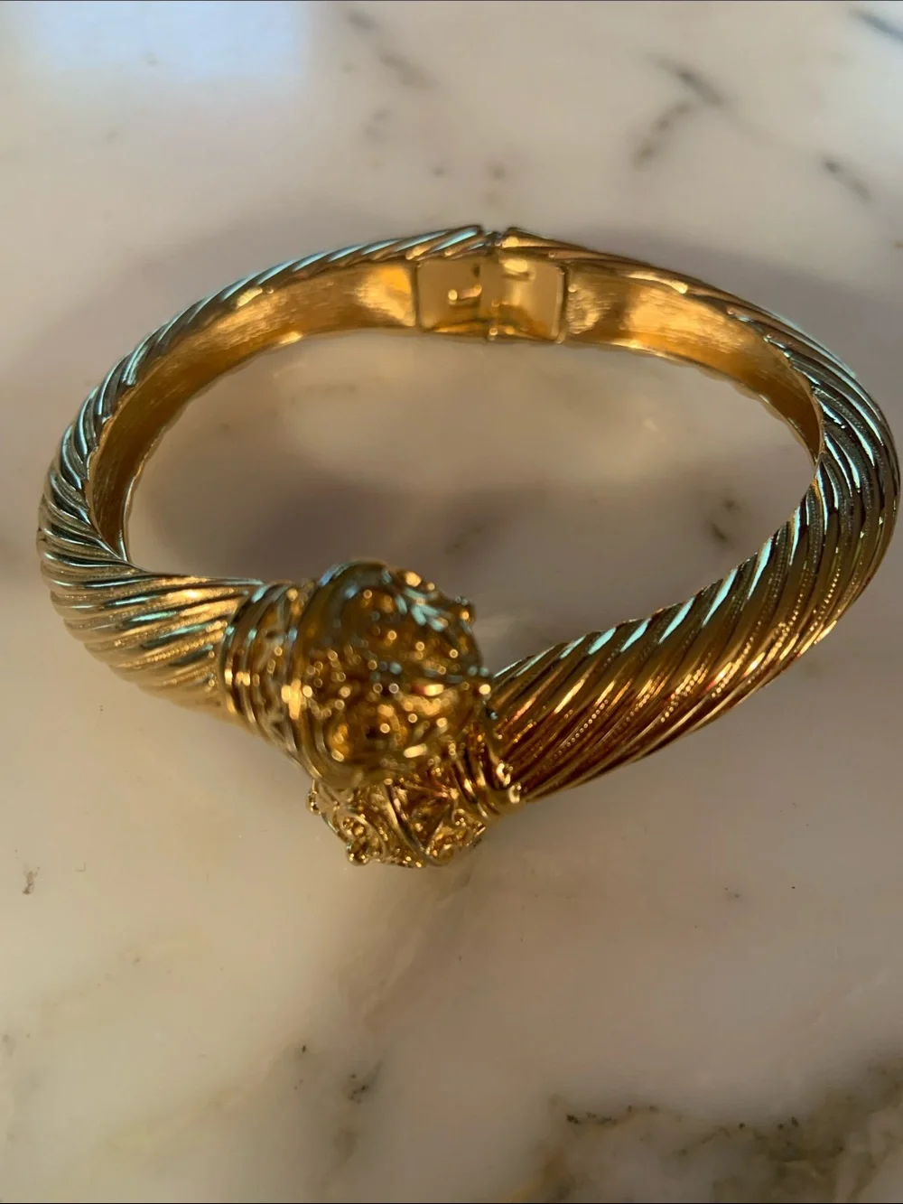 Joan Rivers Gold-Tone Rope Twist 3 D Decorative End Caps Hinged Bracelet